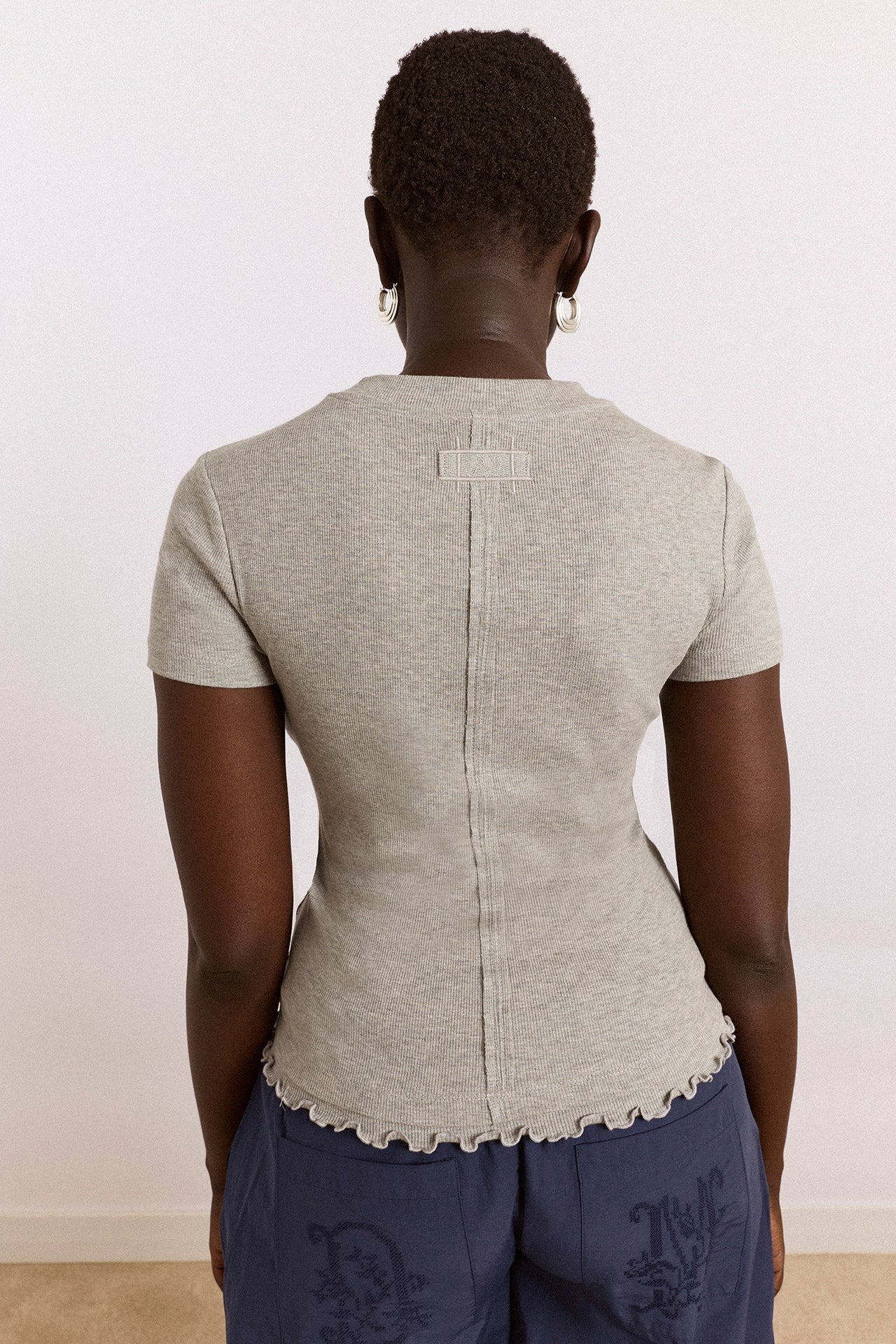Damson Madder zola short sleeve tee - grey marl