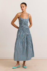 Damson Madder lyra midi dress - tomboy check