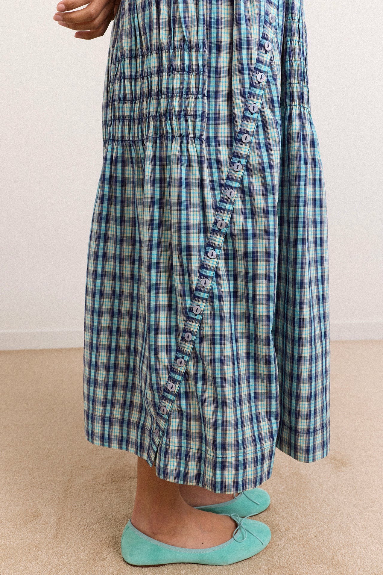 Damson Madder lyra midi dress - tomboy check