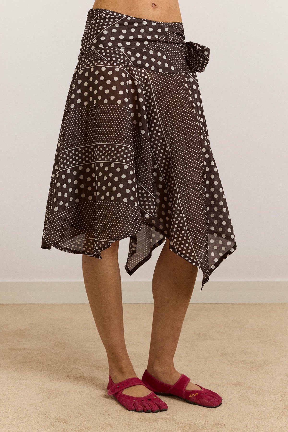 Damson Madder parker hanky hem skirt - washed black spot