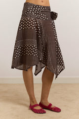 Damson Madder parker hanky hem skirt - washed black spot