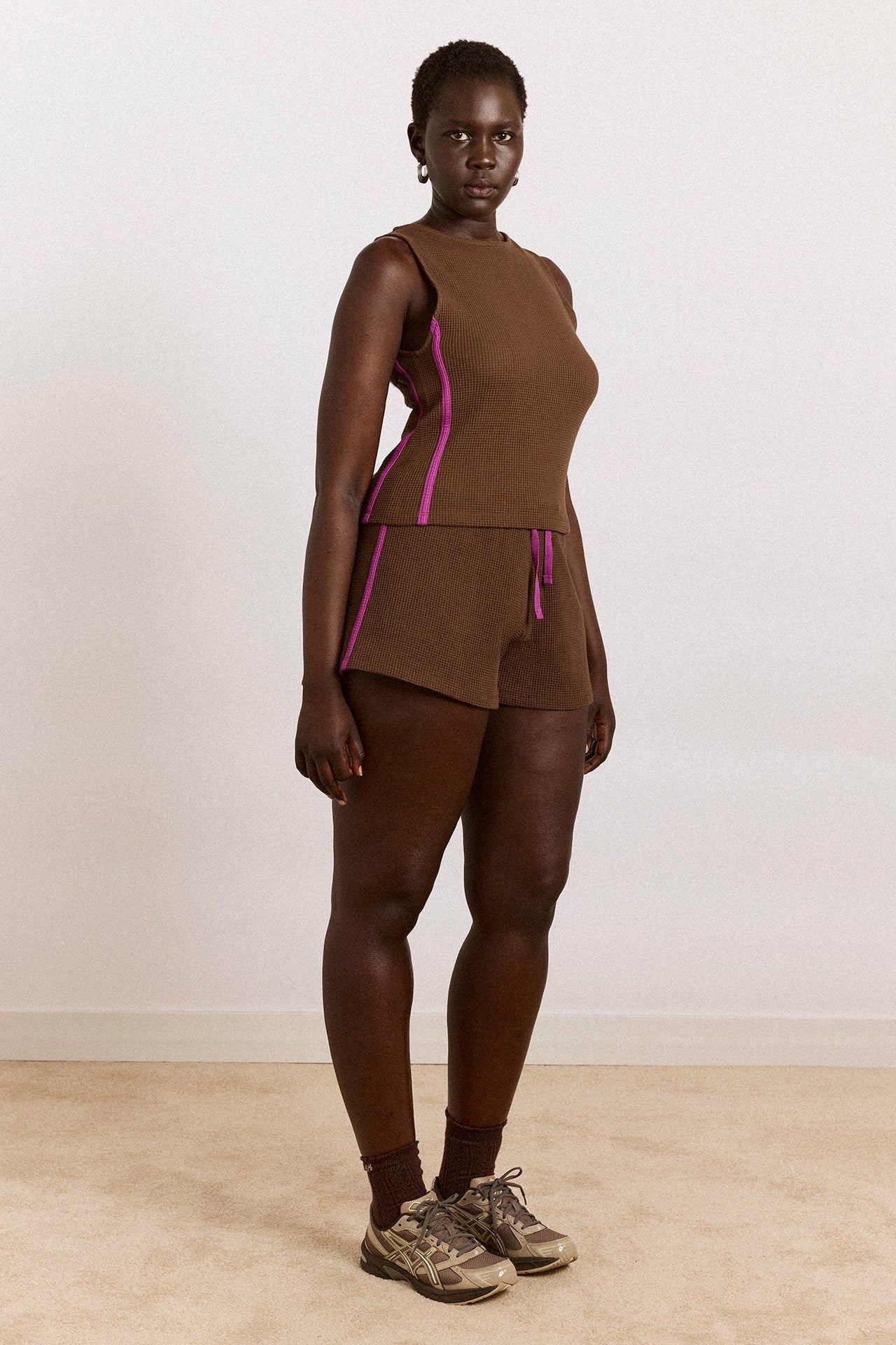 Damson Madder rylee waffle short - choc