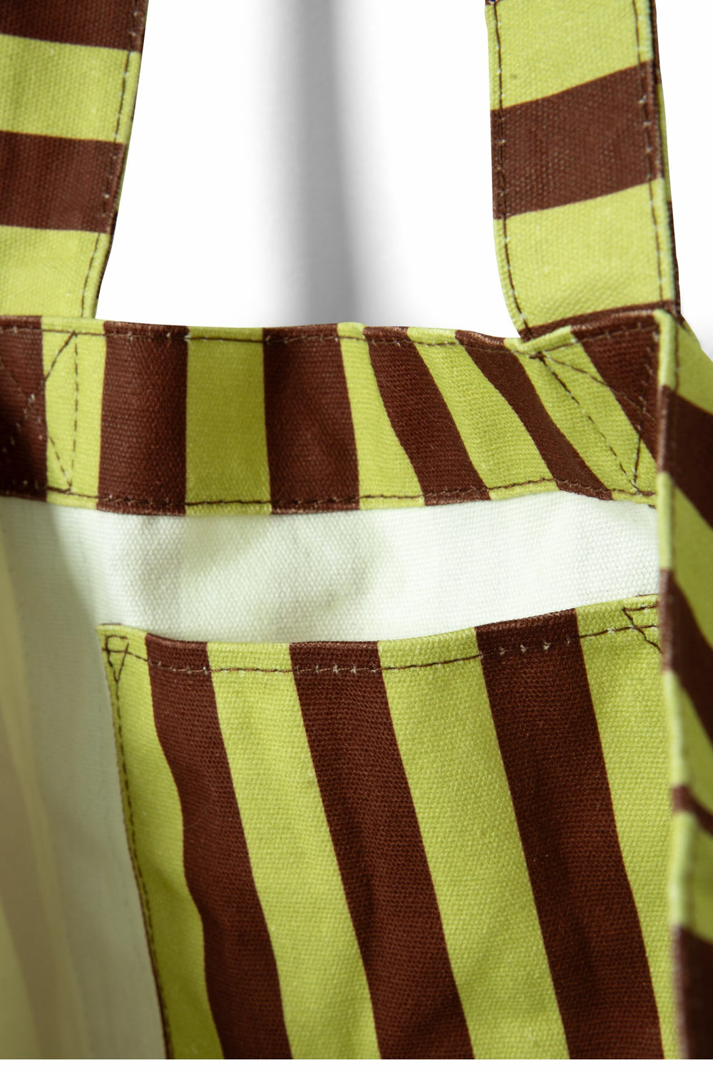 Damson Madder large canvas tote bag - green stripe