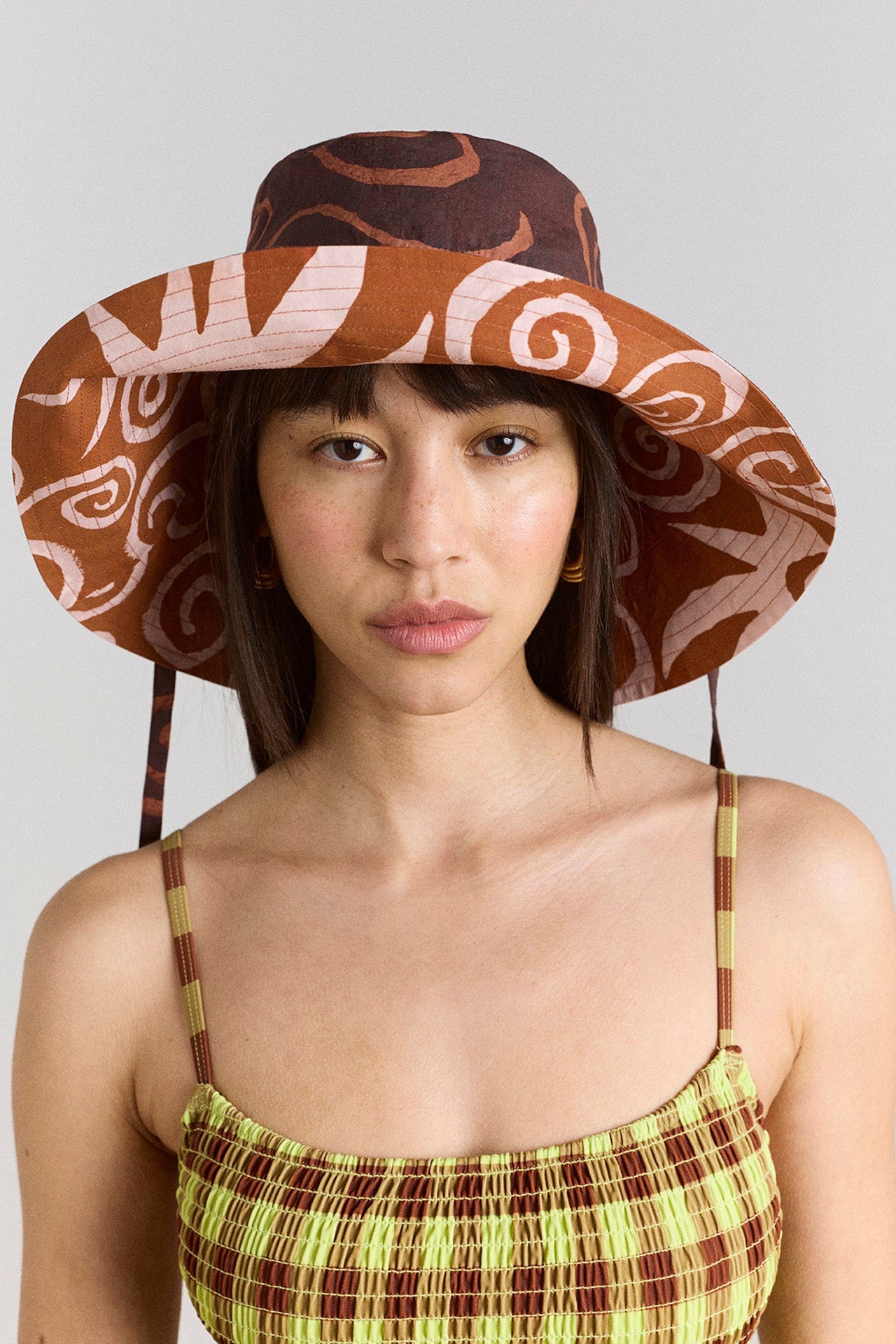 Damson Madder reversible sunhat - mixed swirl