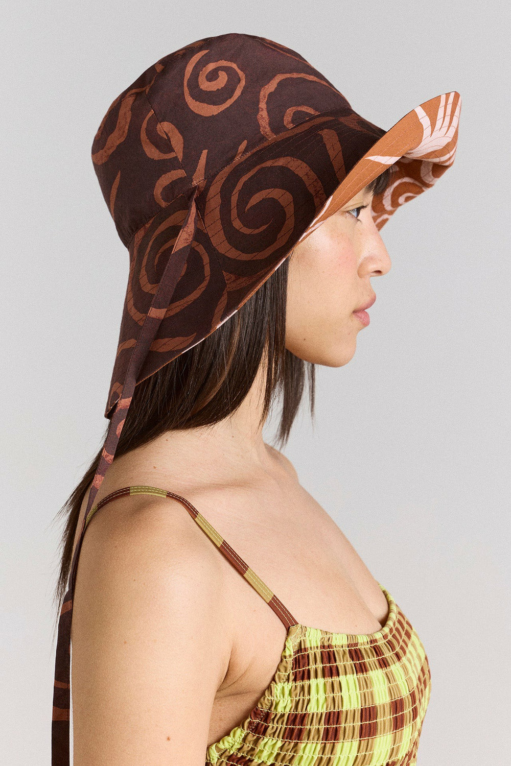 Damson Madder reversible sunhat - mixed swirl