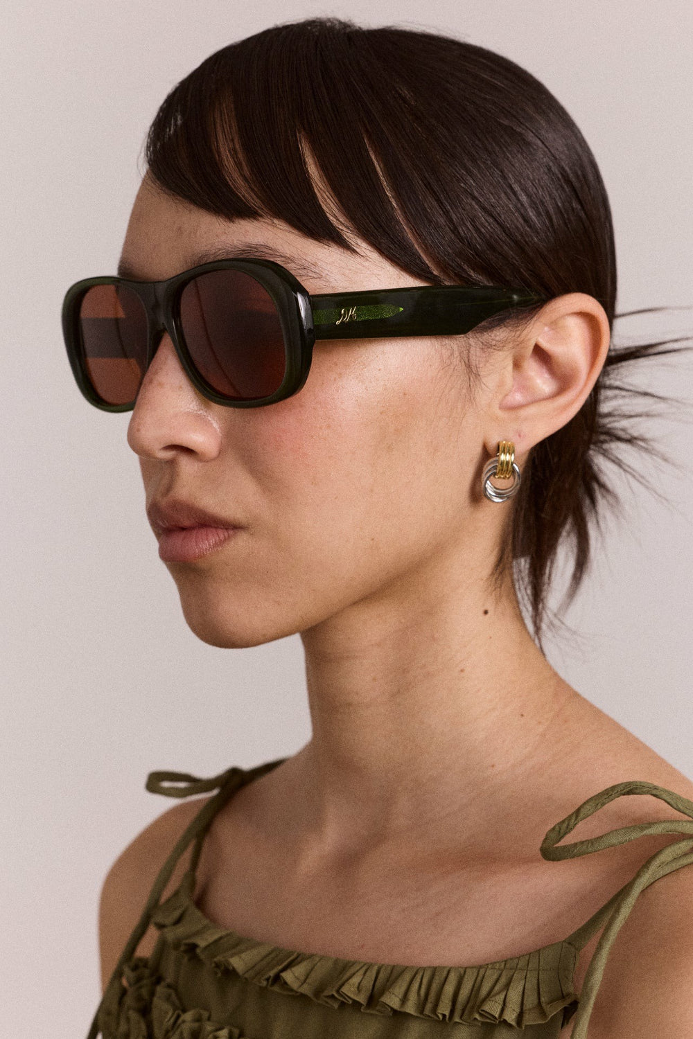 Damson Madder oversized aviator sunglasses - green