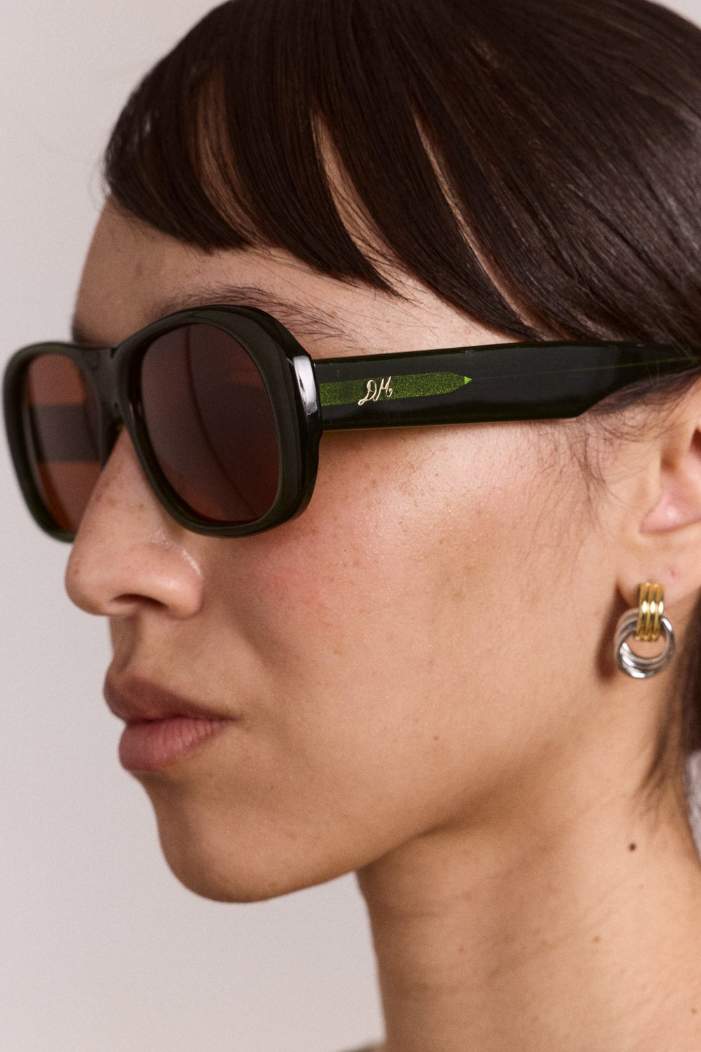 Damson Madder oversized aviator sunglasses - green