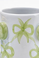Damson Madder hand painted bow handle vase - bow design