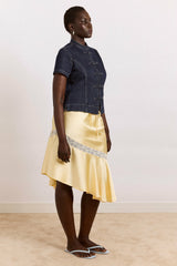 Damson Madder nelly button trim top - indigo