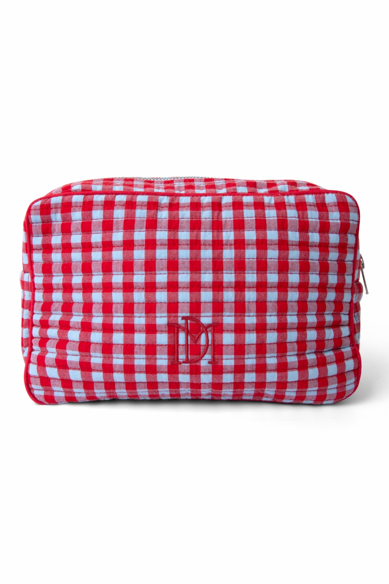 Damson Madder wash bag - blue and red gingham