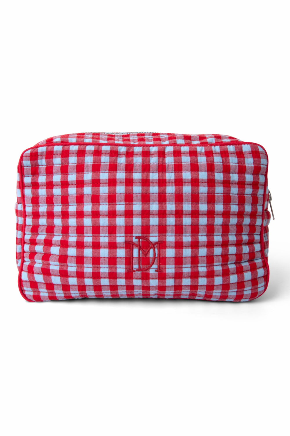 Damson Madder wash bag - blue and red gingham