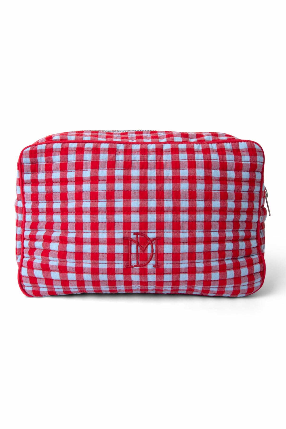 Damson Madder wash bag - blue and red gingham