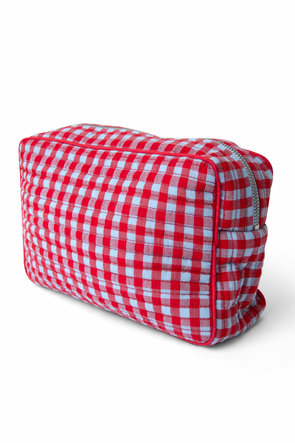 Damson Madder wash bag - blue and red gingham