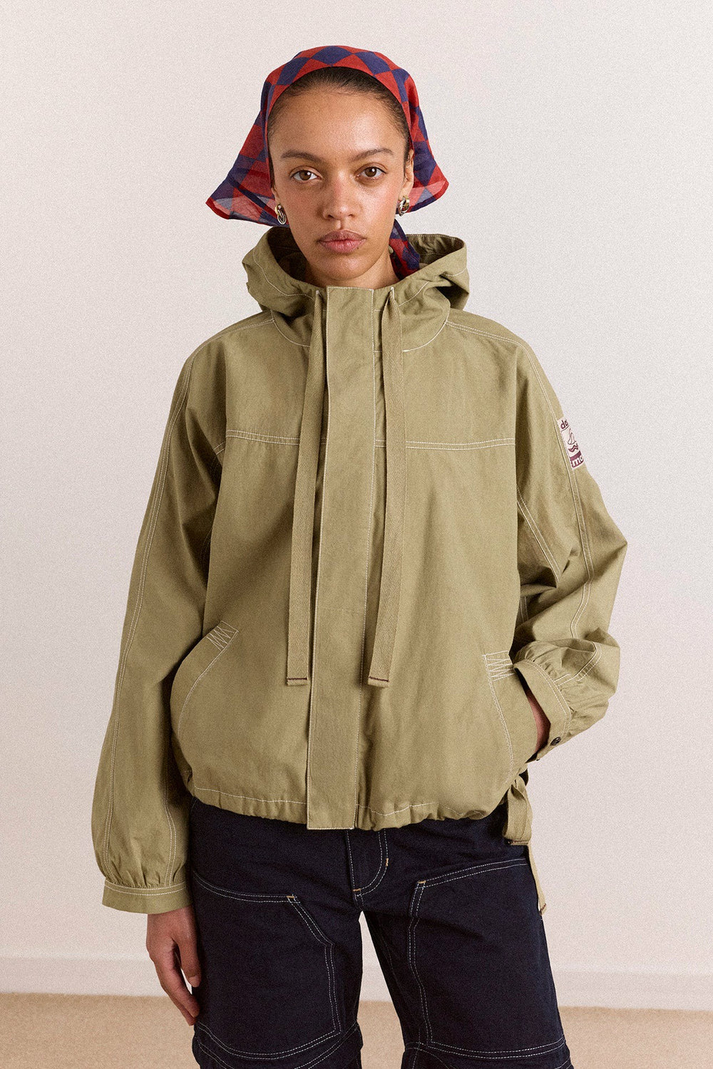 Damson Madder pre-order blake hooded jacket - sage