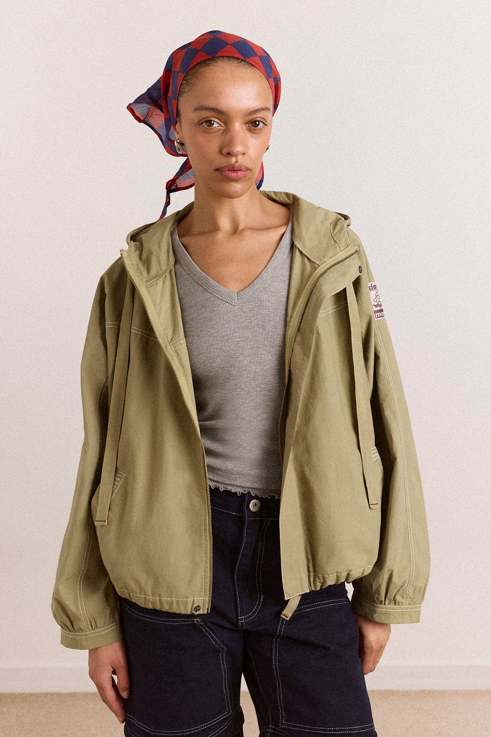 Damson Madder pre-order blake hooded jacket - sage