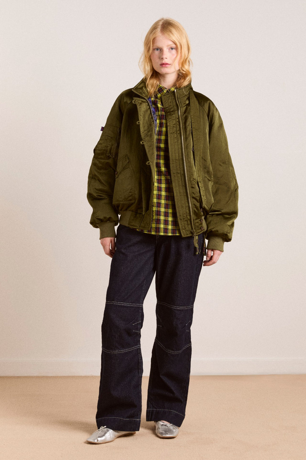 Damson Madder joanie bomber - olive