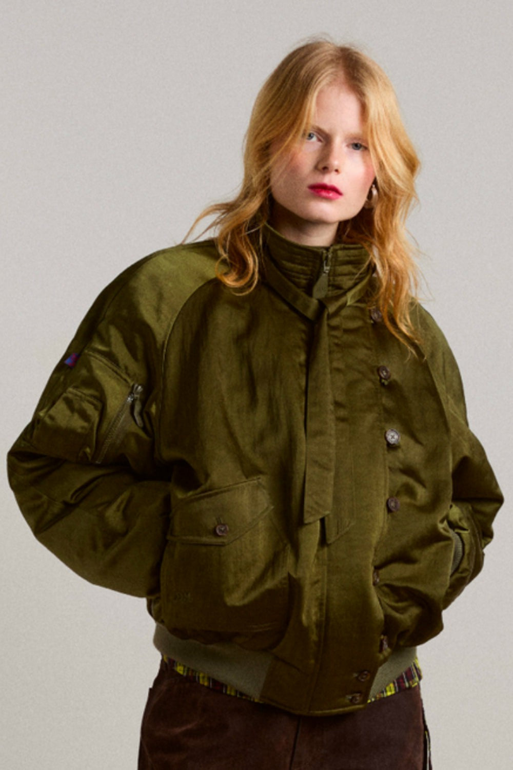 Damson Madder joanie bomber - olive