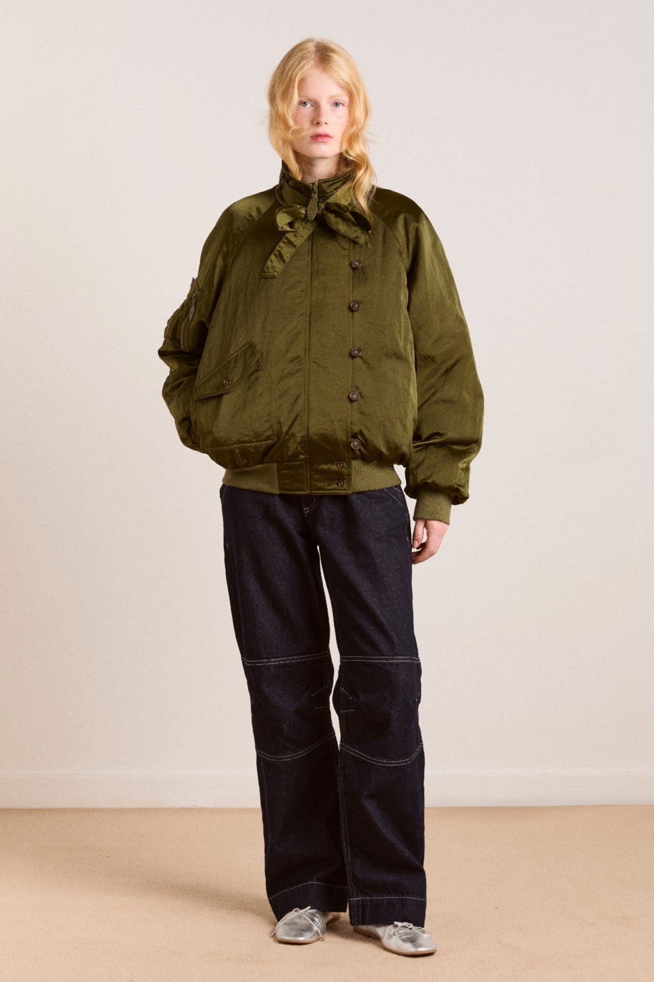 Damson Madder joanie bomber - olive