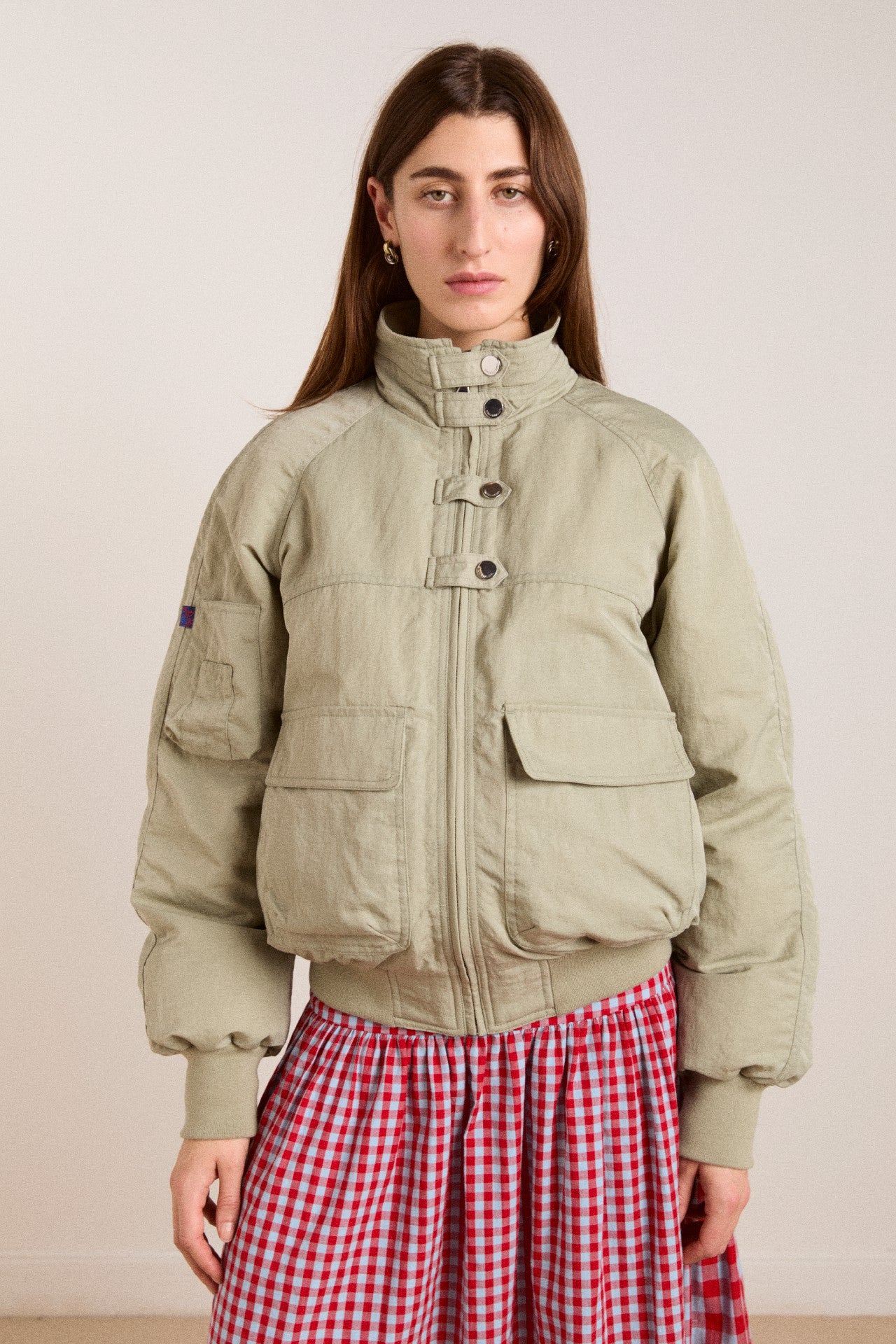 Damson Madder Chachi Bomber - Pale Aqua