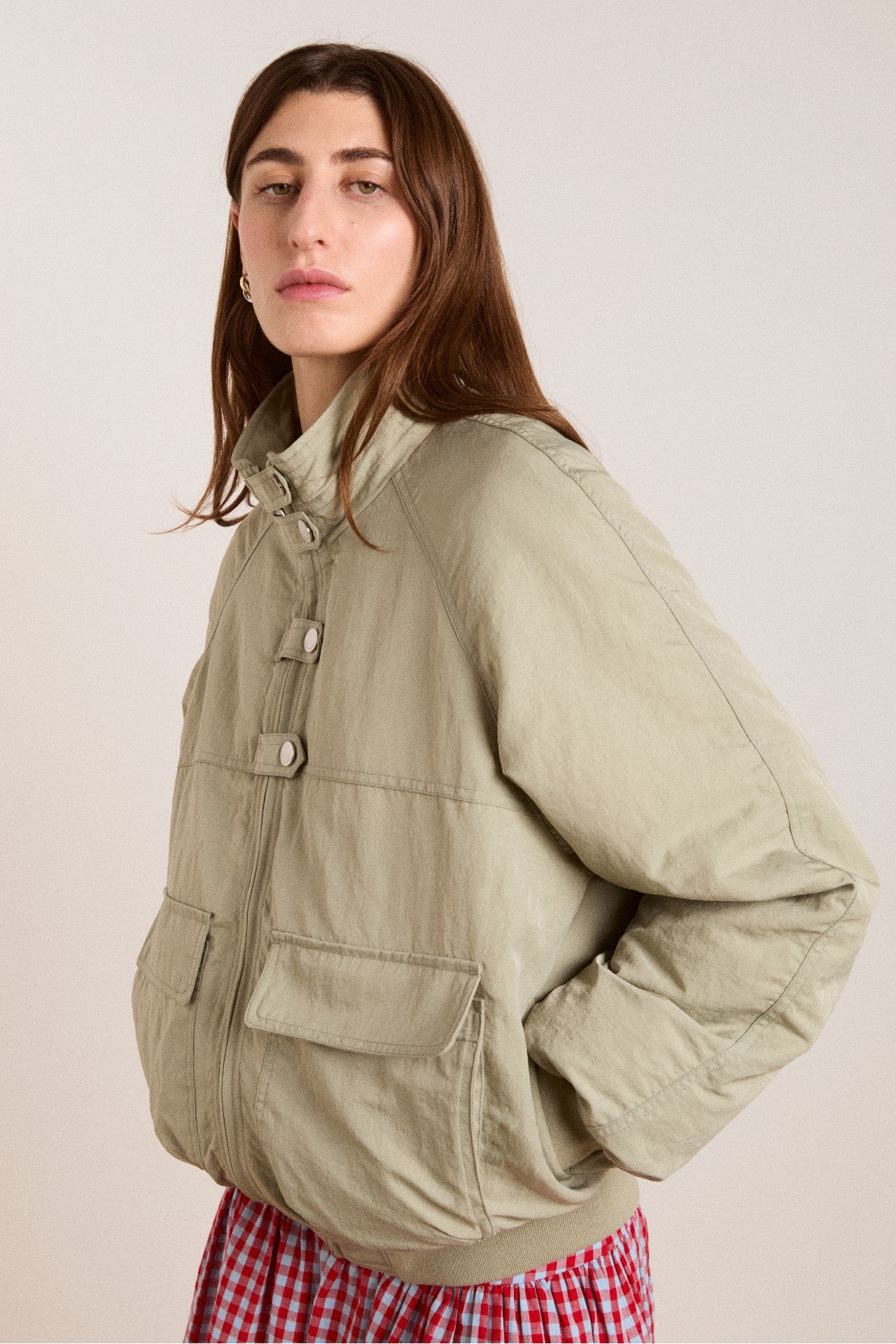 Damson Madder Chachi Bomber - Pale Aqua
