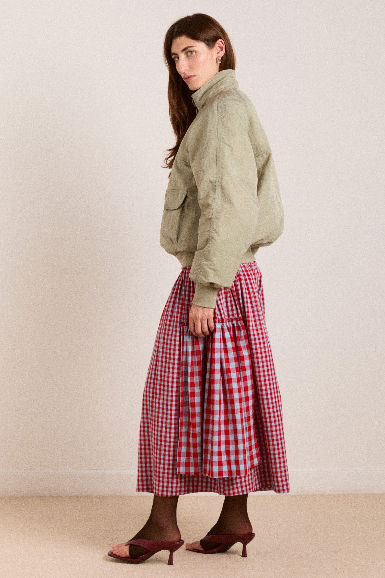 Damson Madder Chachi Bomber - Pale Aqua