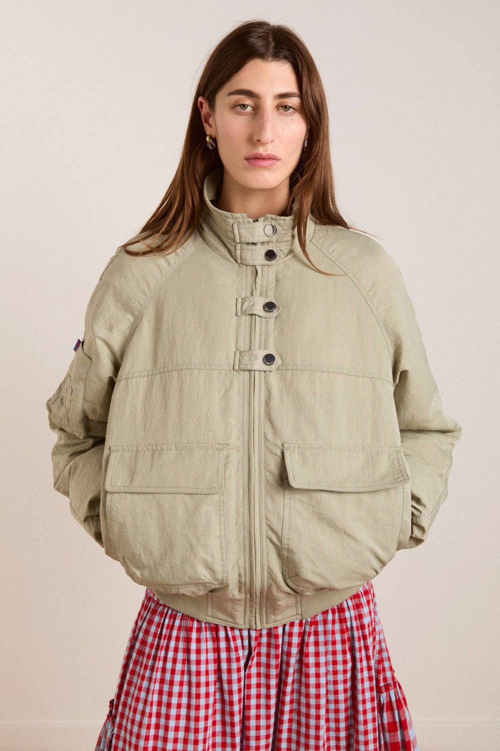 Damson Madder Chachi Bomber - Pale Aqua