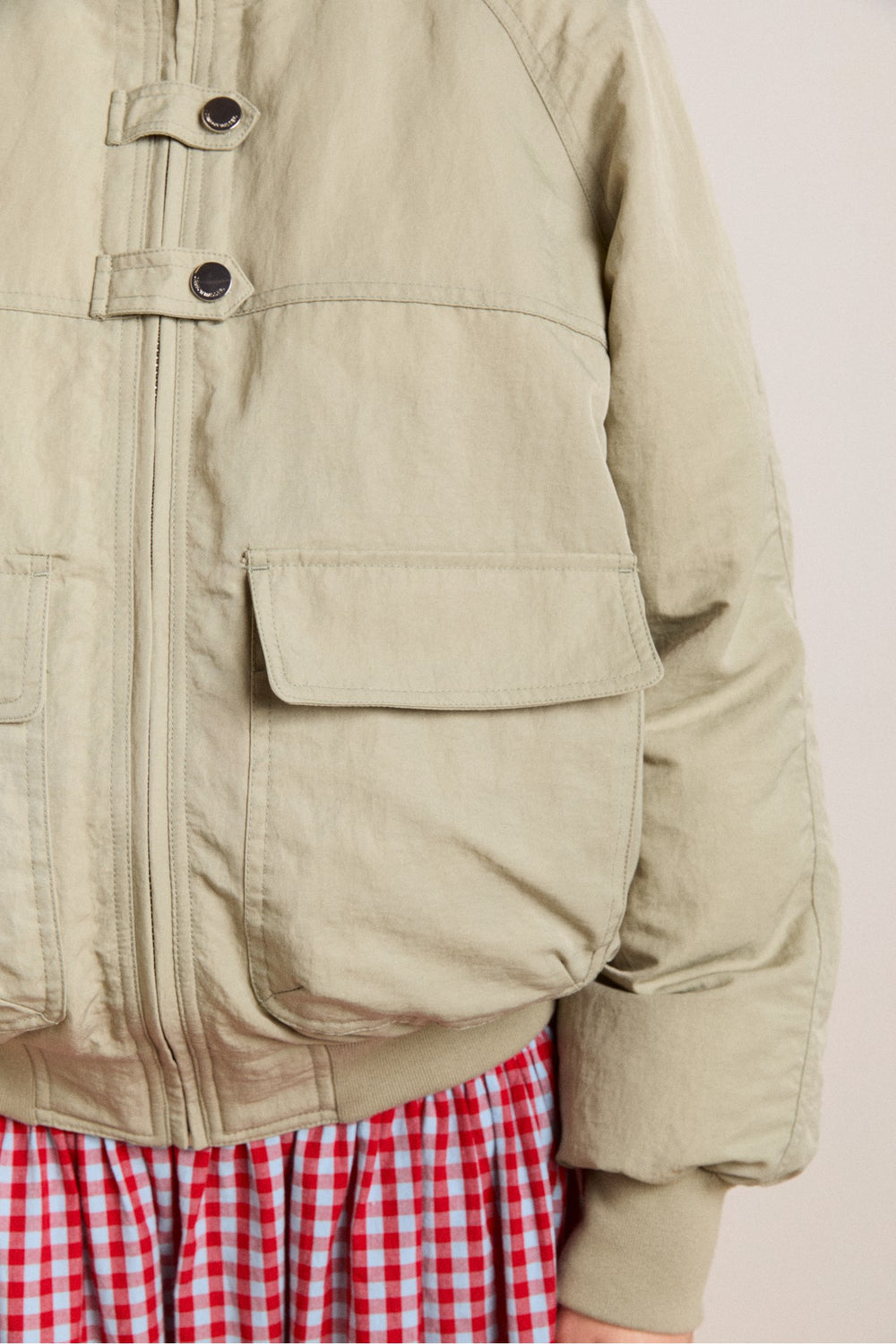Damson Madder Chachi Bomber - Pale Aqua