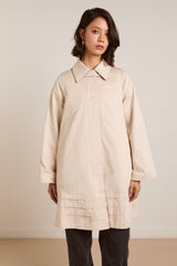 Damson Madder mercedes bow reversible trench - ecru & gingham coat