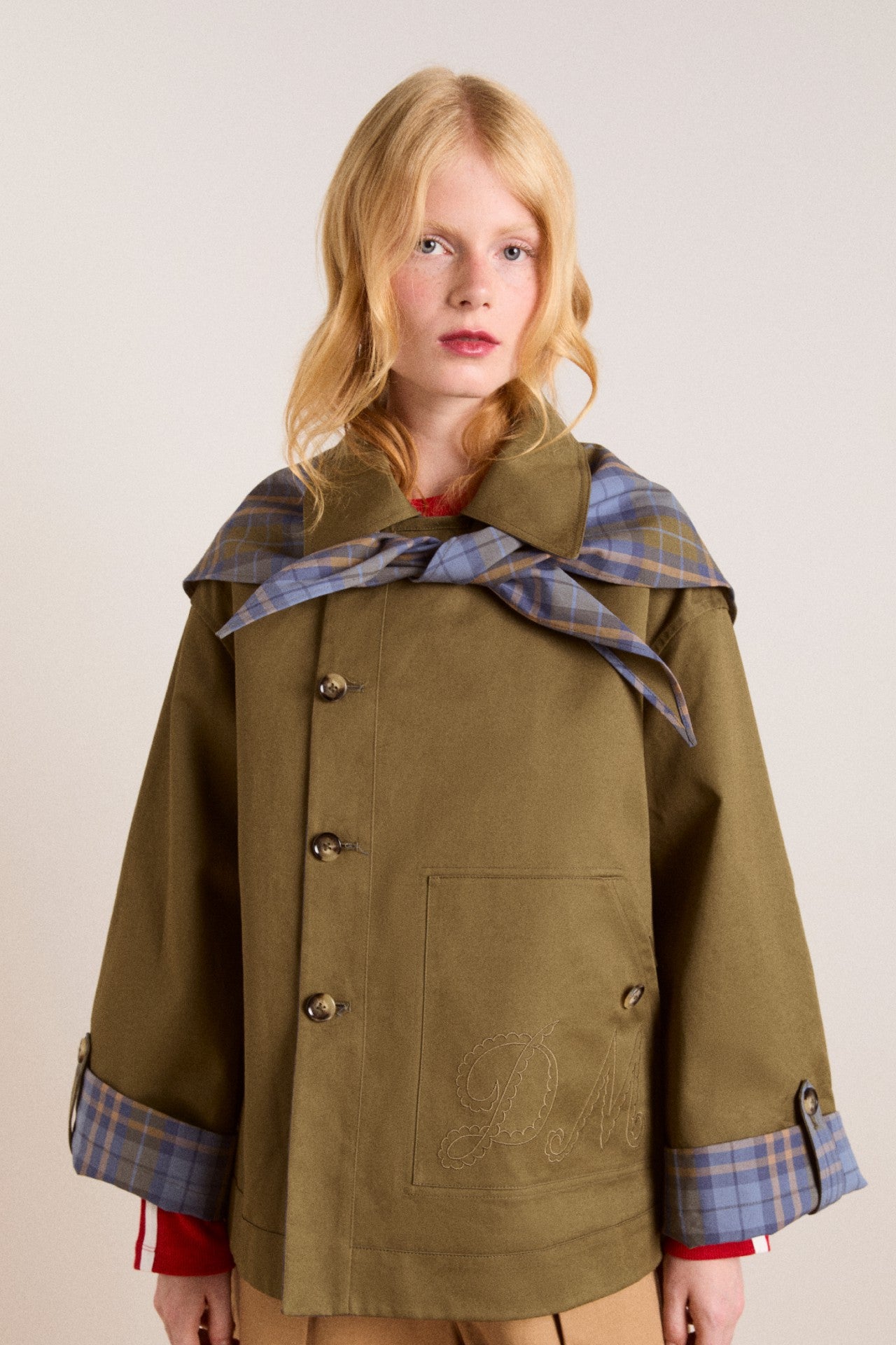 Damson Madder Reversible Trench | Olive Cropped Trench Coat