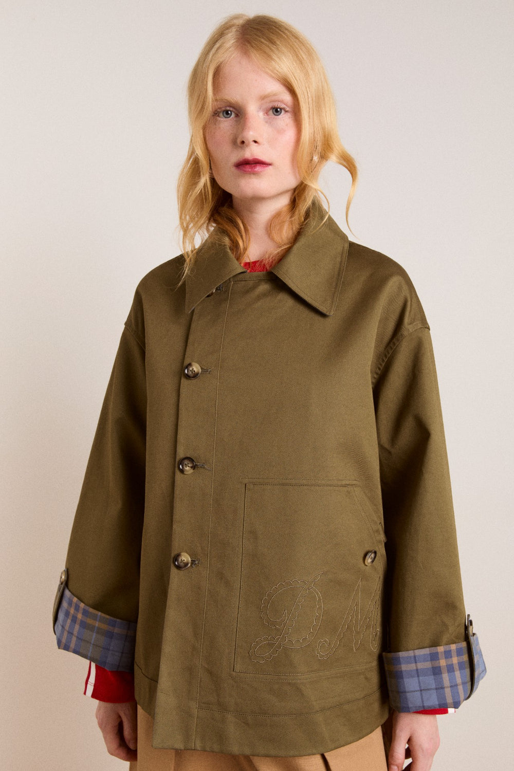 Damson Madder Reversible Trench | Olive Cropped Trench Coat