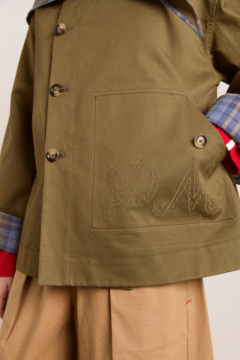 Damson Madder Reversible Trench | Olive Cropped Trench Coat