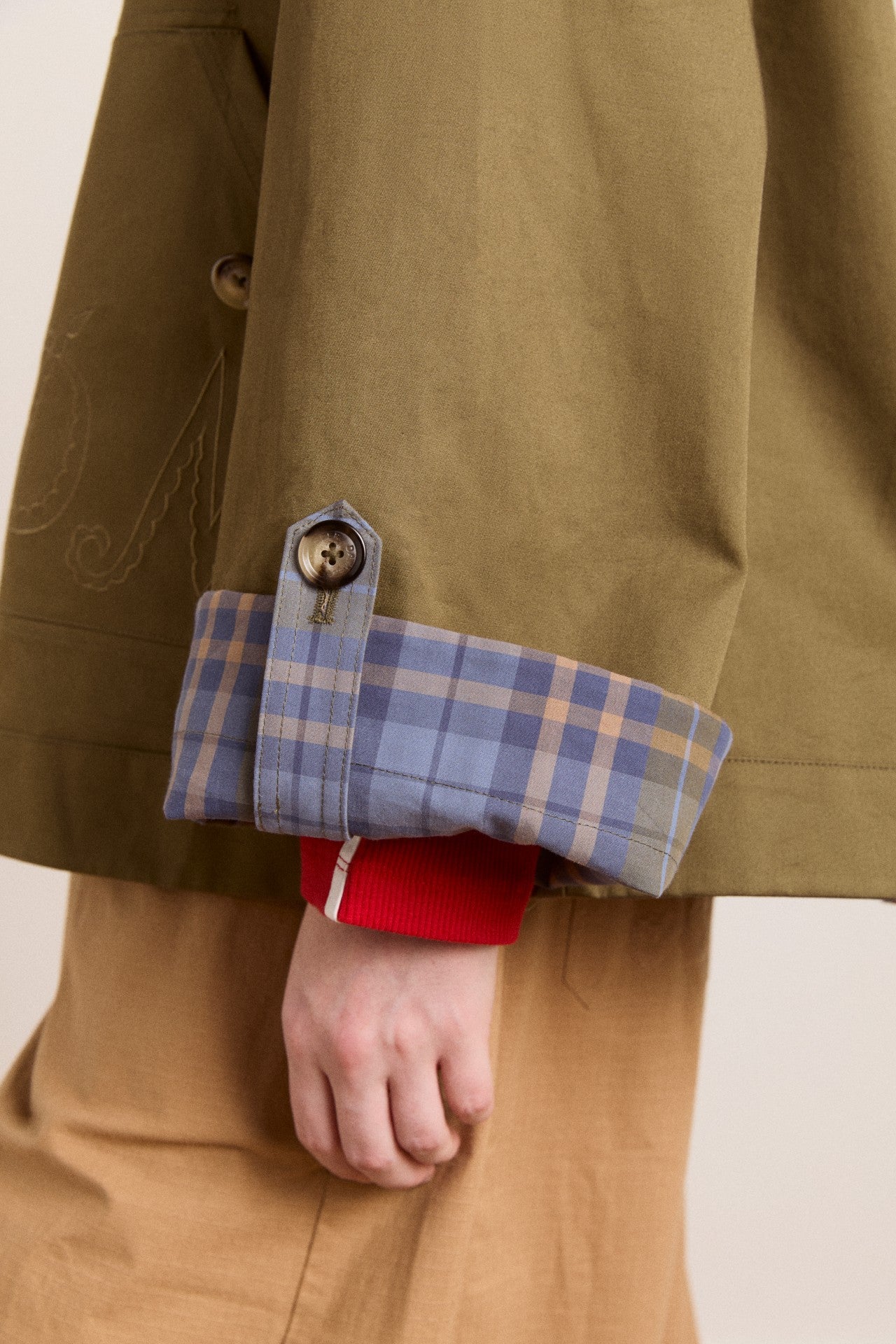 Damson Madder Reversible Trench | Olive Cropped Trench Coat