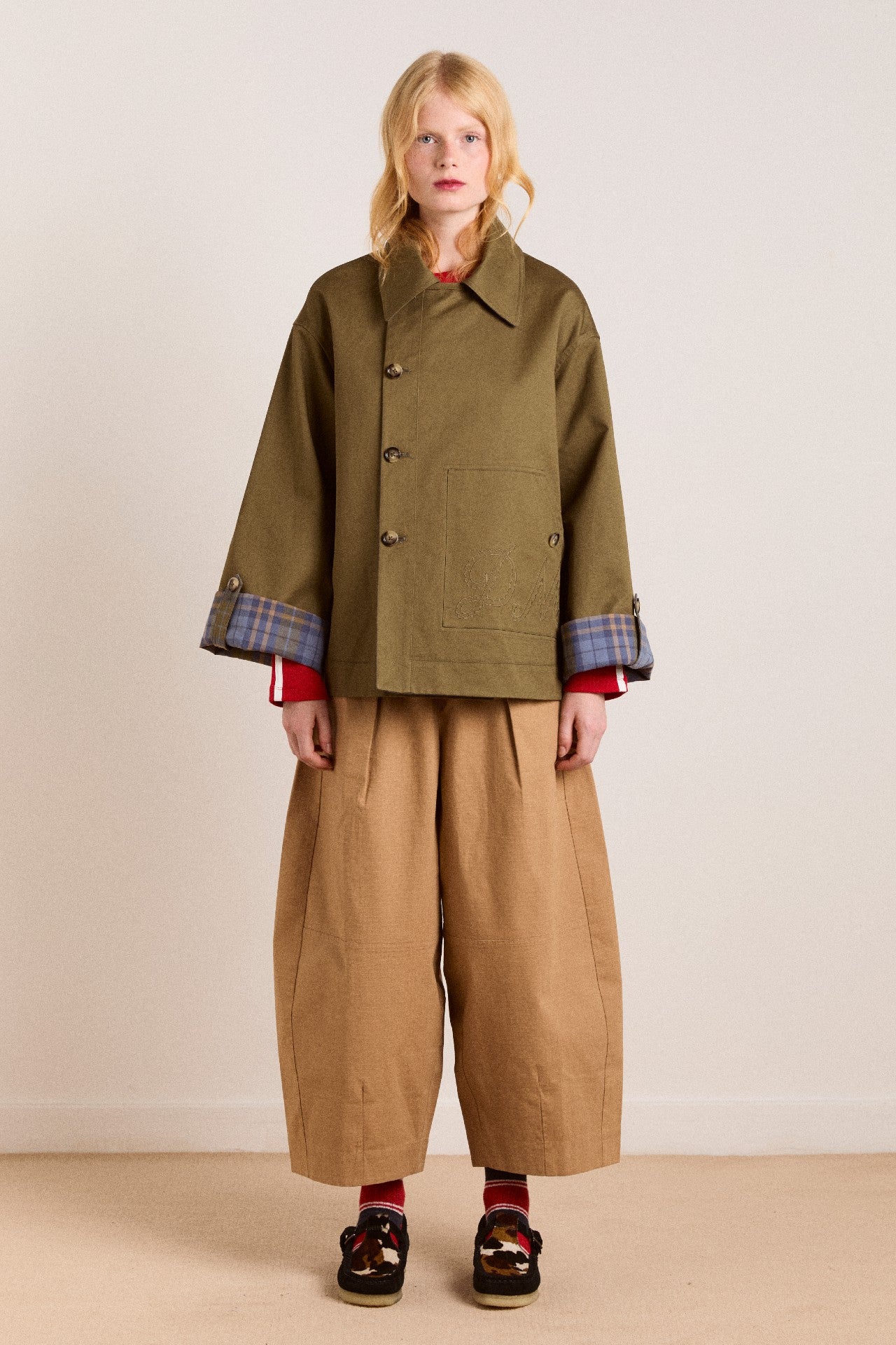 Damson Madder Reversible Trench | Olive Cropped Trench Coat