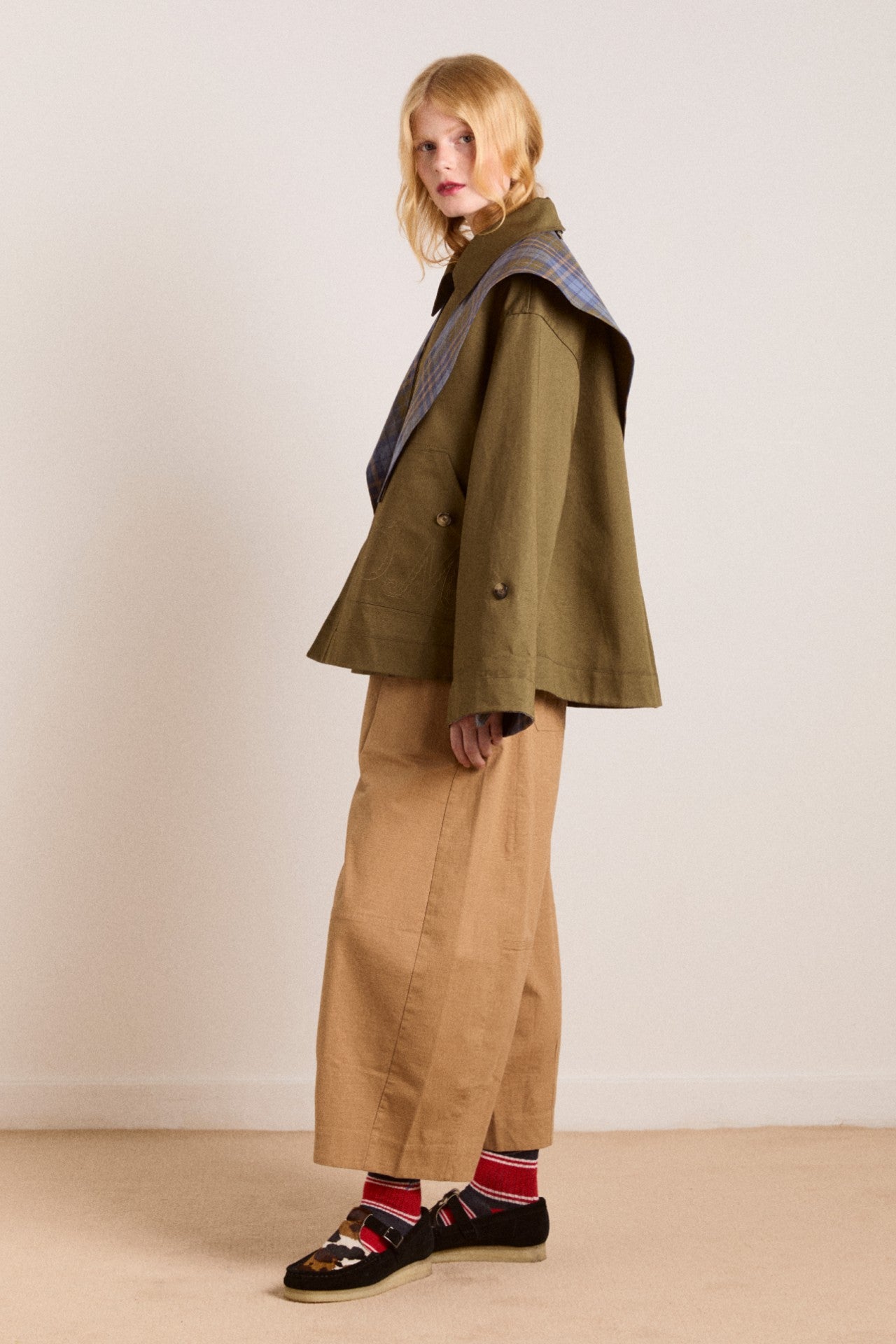 Damson Madder Reversible Trench | Olive Cropped Trench Coat