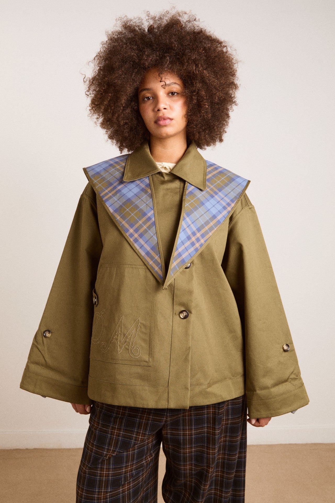 Damson Madder Reversible Trench | Olive Cropped Trench Coat