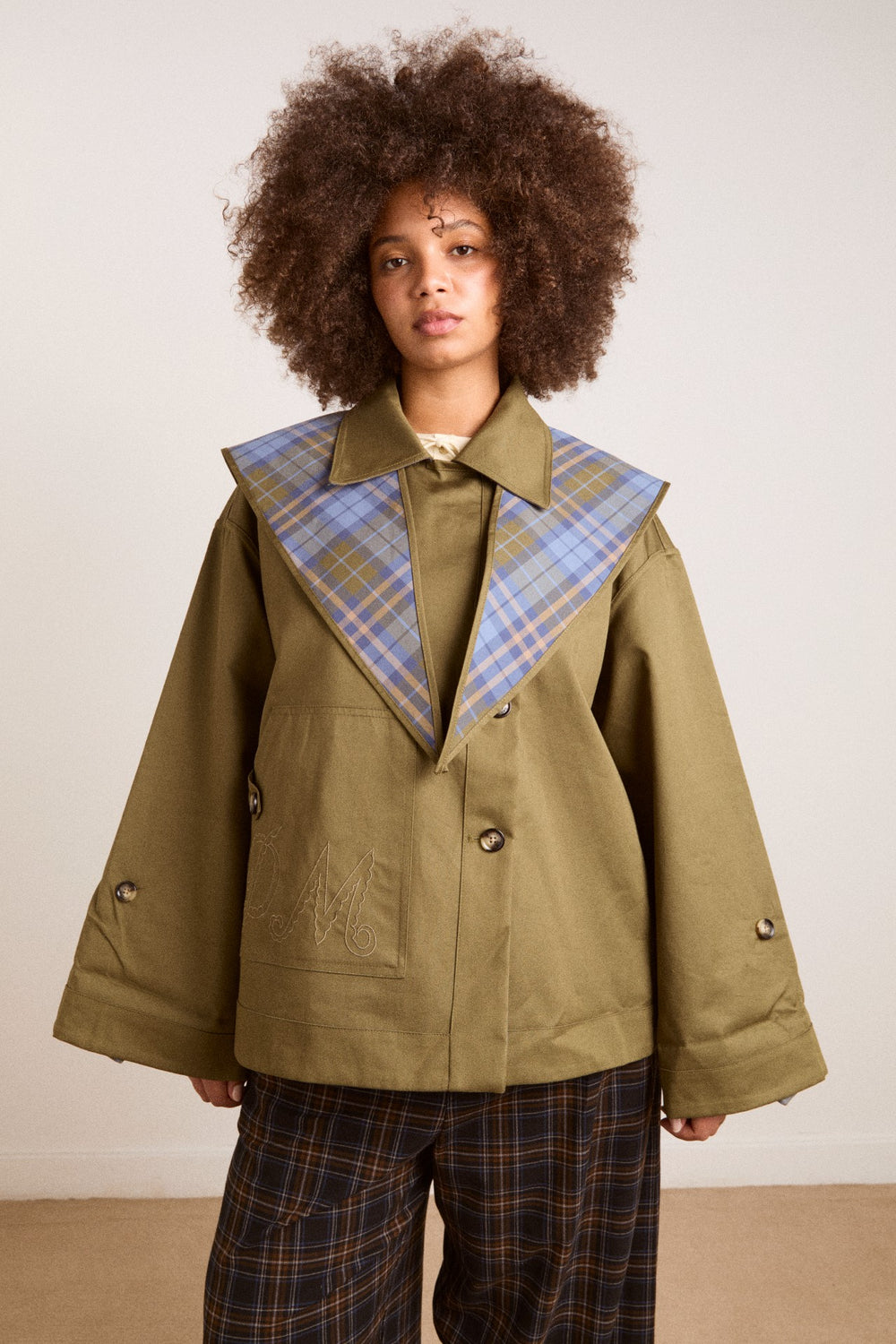 Damson Madder Reversible Trench | Olive Cropped Trench Coat