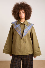 Damson Madder Reversible Trench | Olive Cropped Trench Coat
