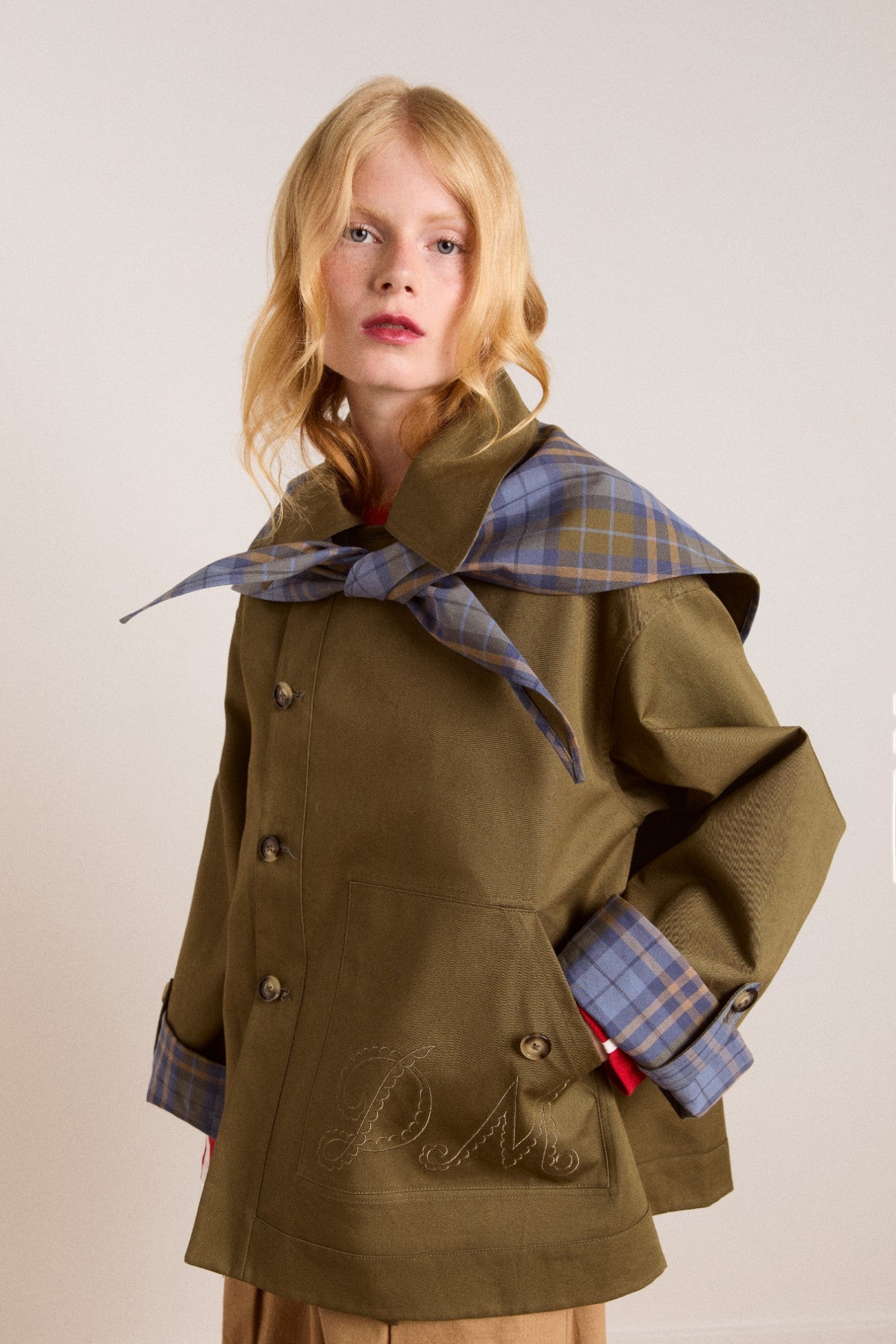 Damson Madder Reversible Trench | Olive Cropped Trench Coat