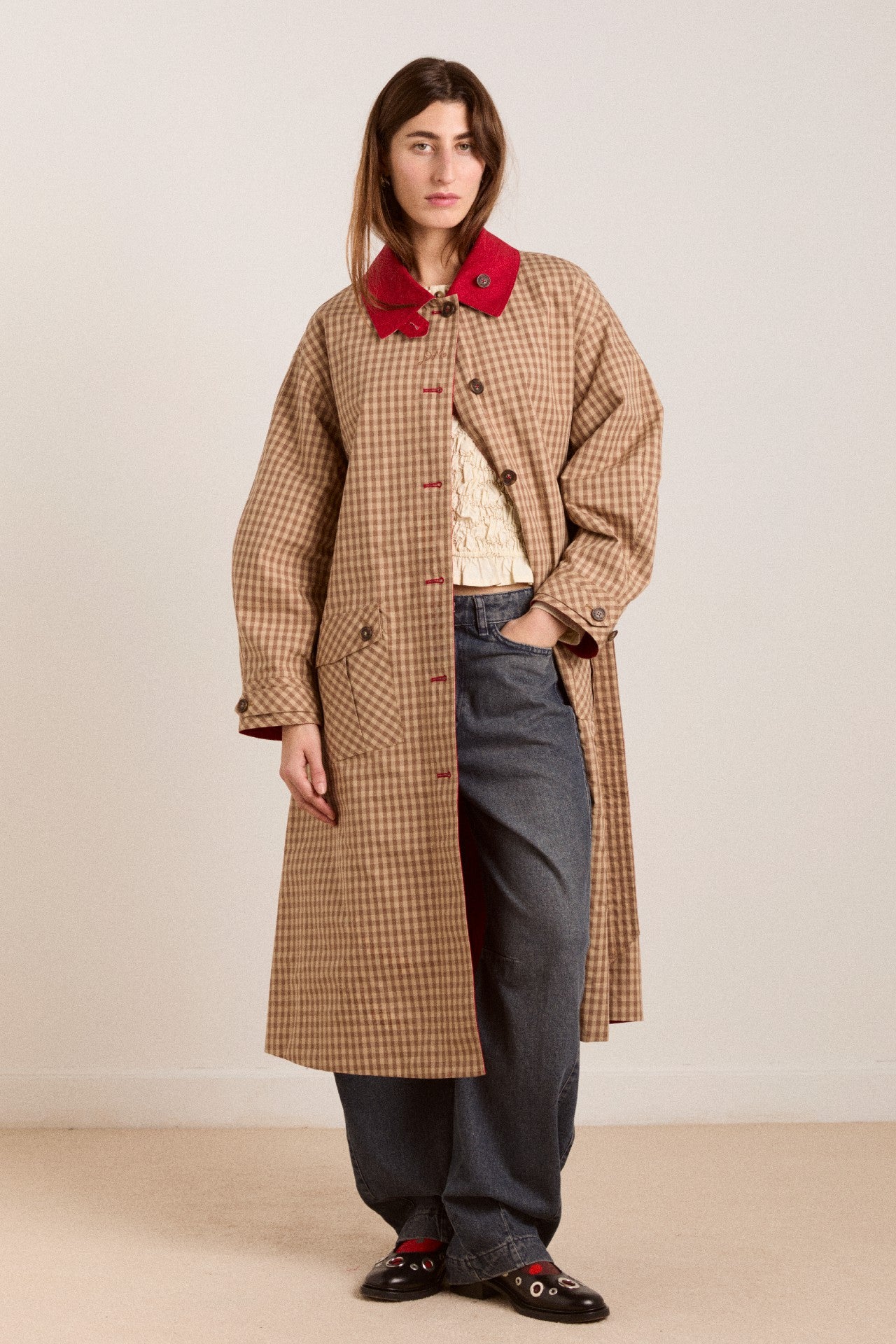 Damson Madder Anja reversible shower-proof trench
