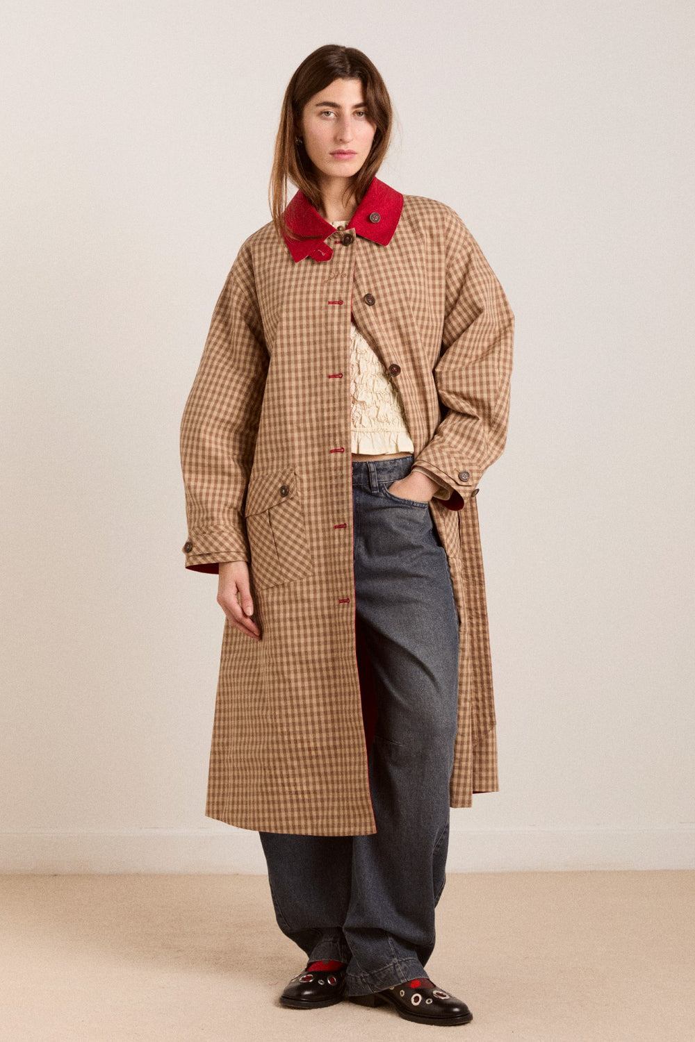 Damson Madder Anja reversible shower-proof trench