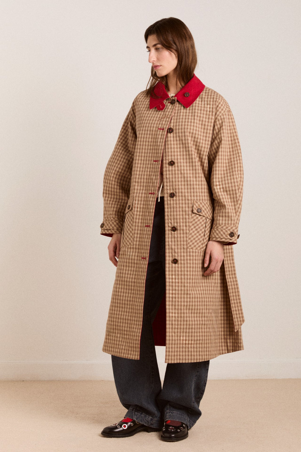 Damson Madder Anja reversible shower-proof trench