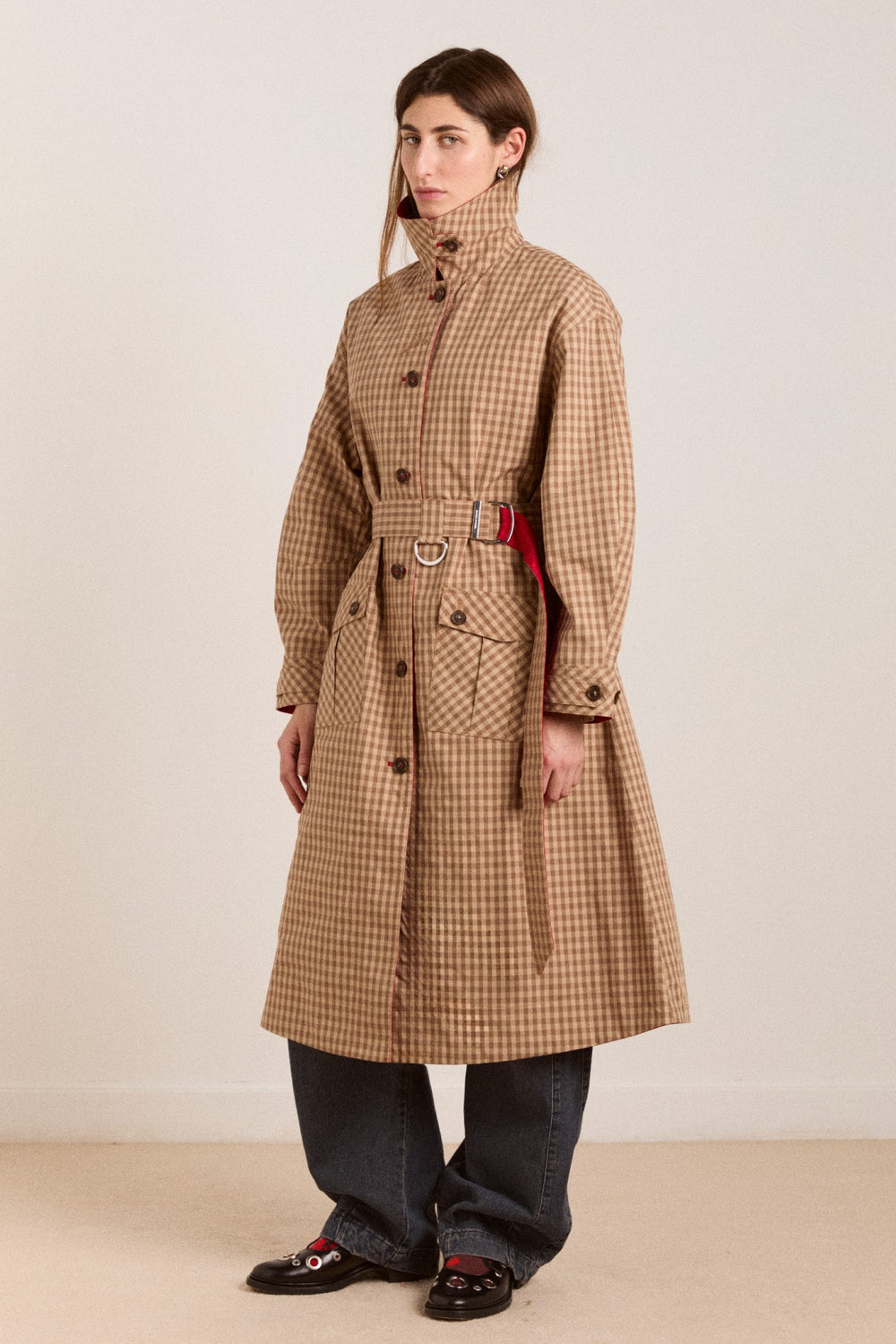 Damson Madder Anja reversible shower-proof trench