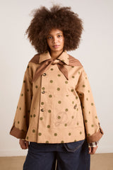 Damson Madder reversible jerry crop trench coat - camel spot