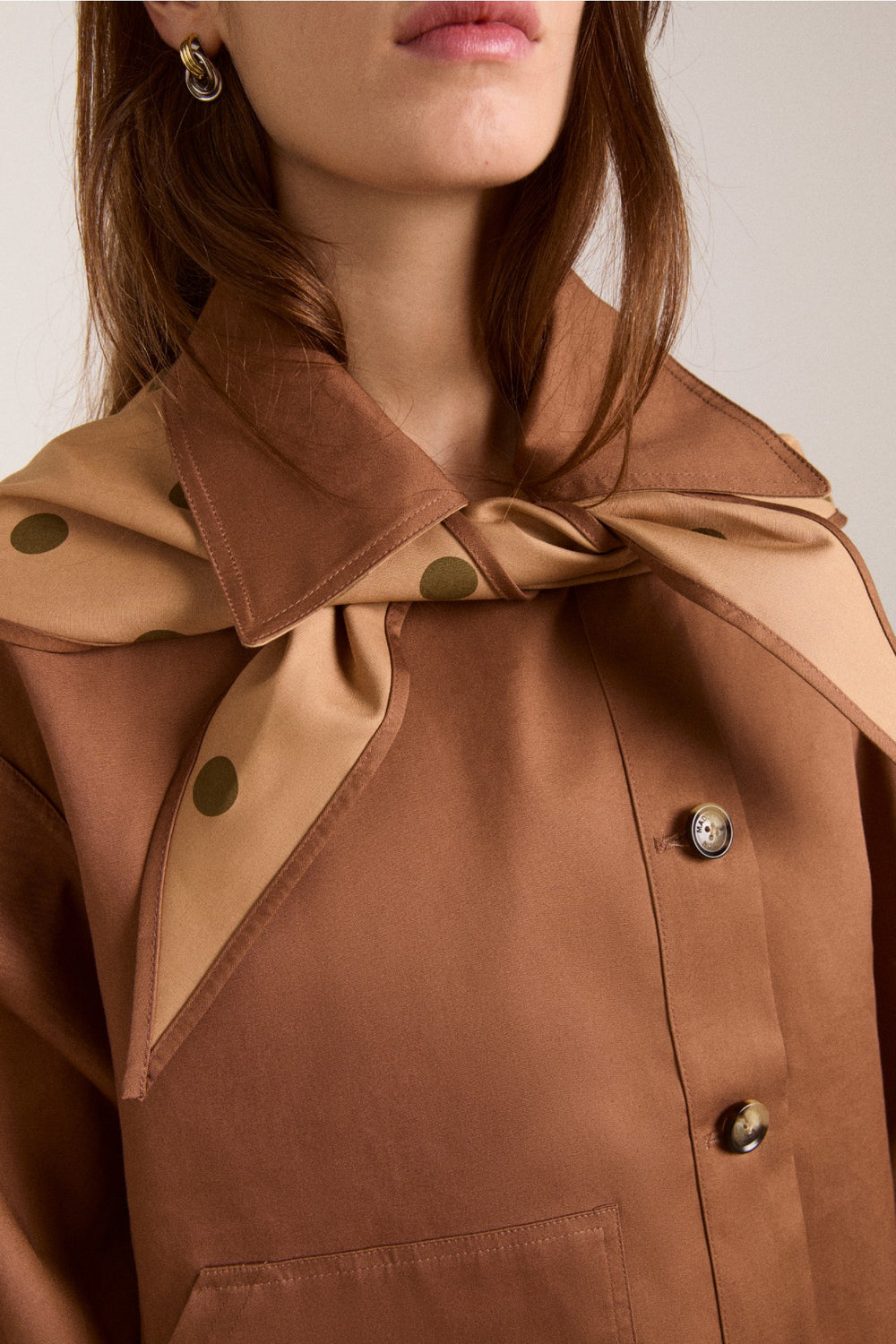 Damson Madder reversible jerry crop trench coat - camel spot