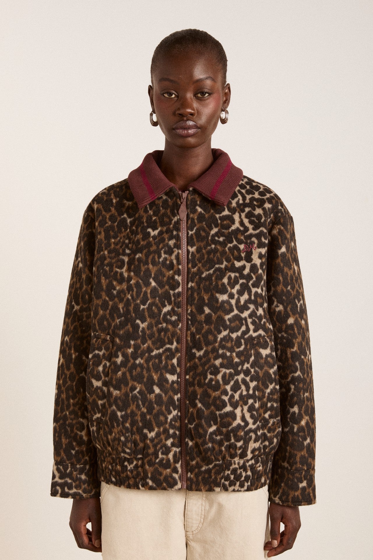 Damson Madder Pixie Bomber Jacket - Leopard