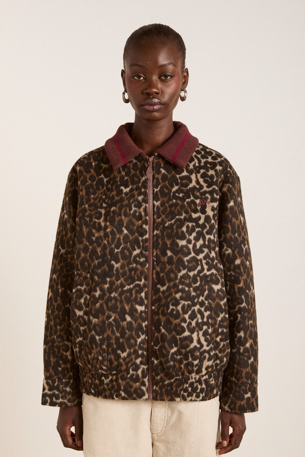Damson Madder Pixie Bomber Jacket - Leopard