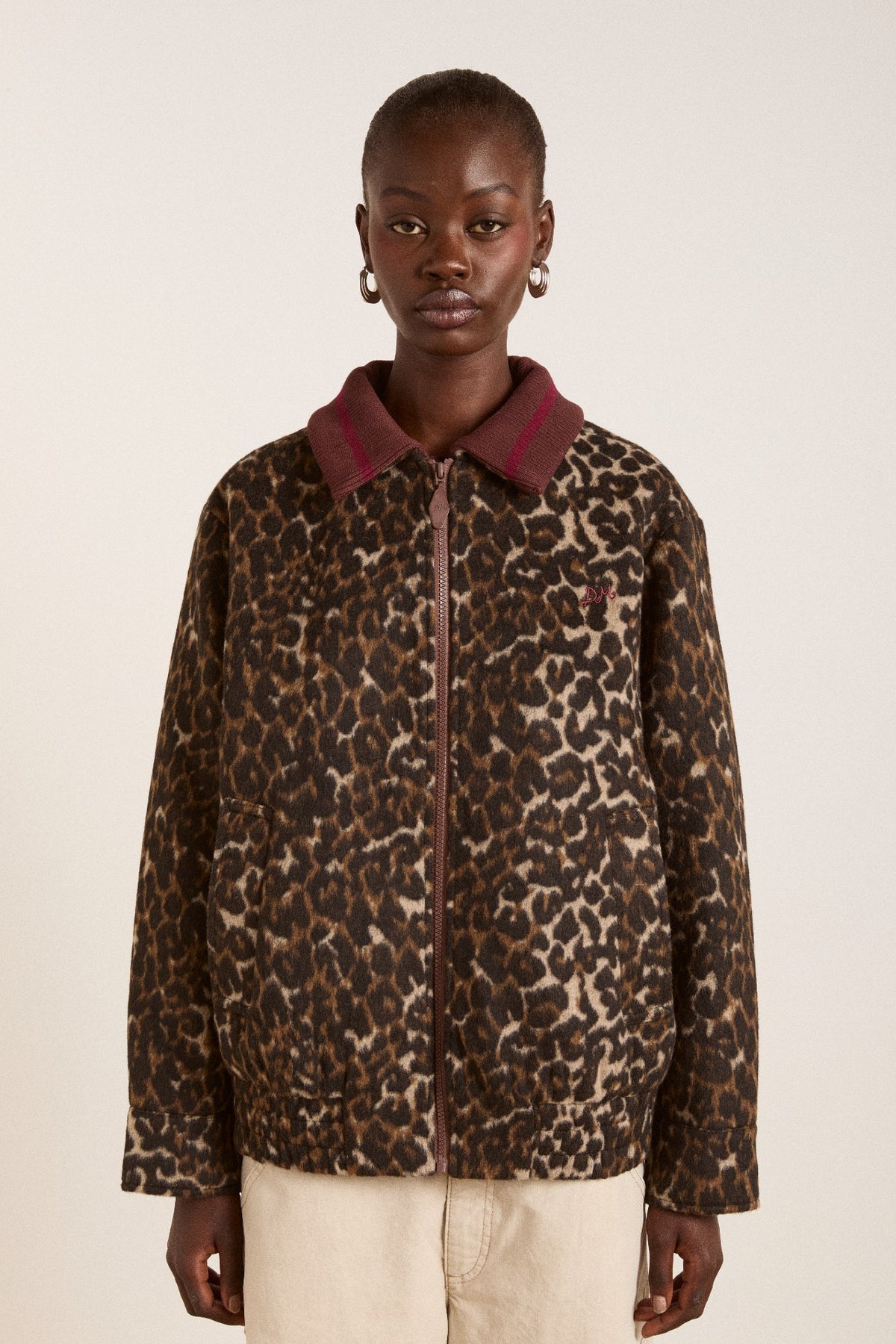 Damson Madder Pixie Bomber Jacket - Leopard