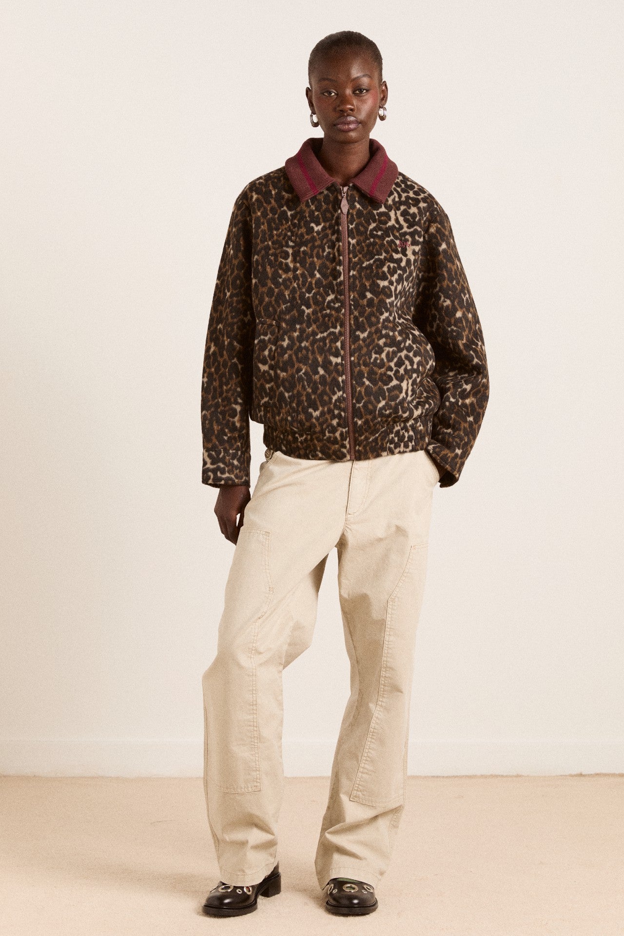 Damson Madder Pixie Bomber Jacket - Leopard