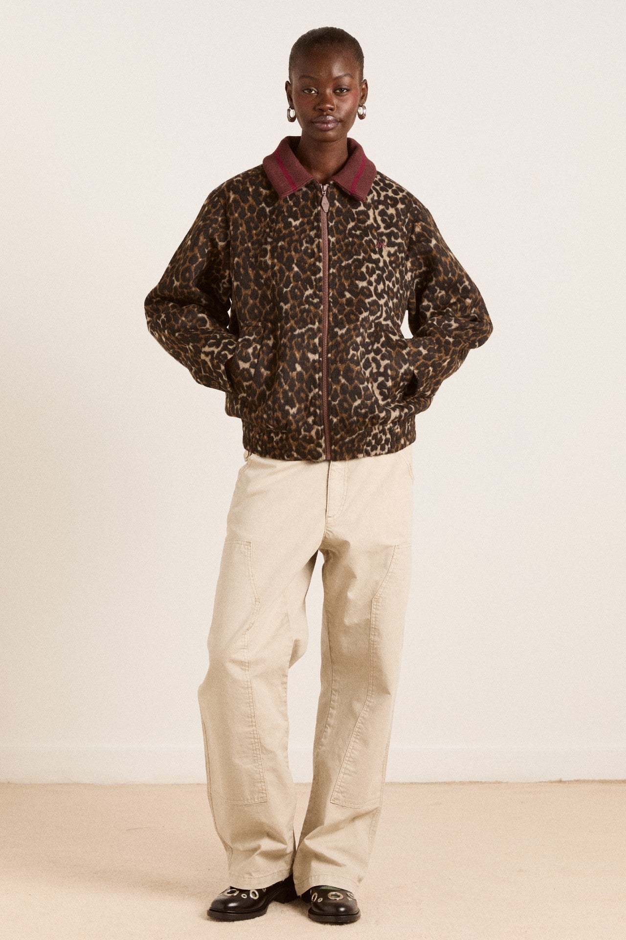 Damson Madder Pixie Bomber Jacket - Leopard