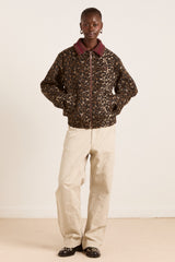 Damson Madder Pixie Bomber Jacket - Leopard